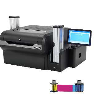 A HID ELEMENT-industrial id and-financial card personalization printer with ribbon