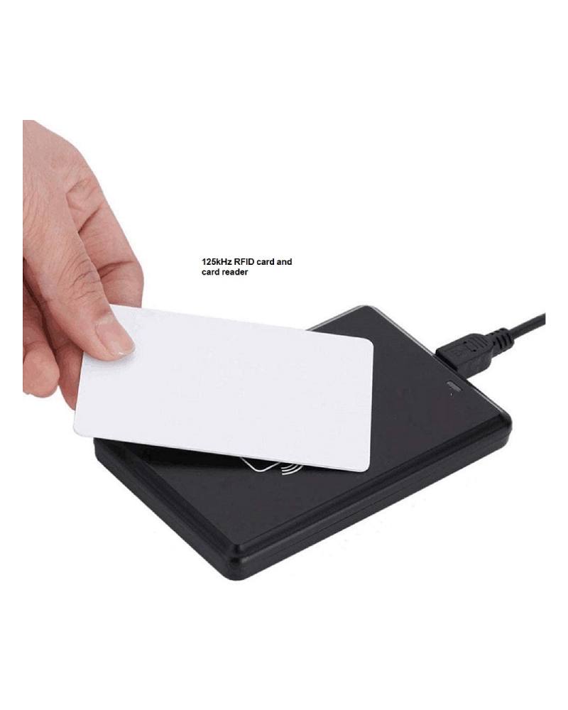 A 125 khz rfid card and reader in human hand