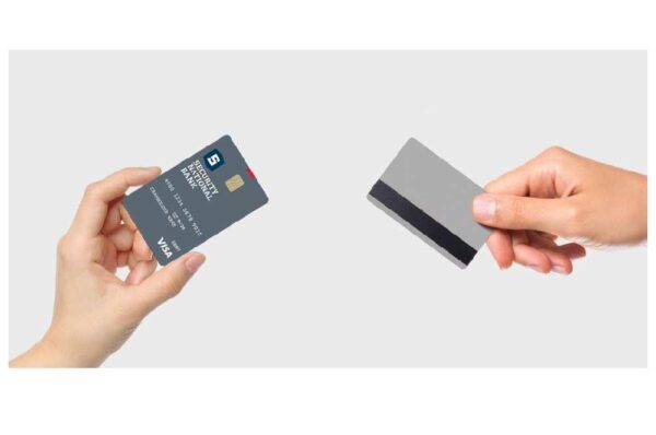 A image of smart chip card and stripe card